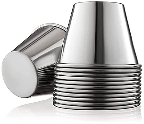 Set di 12-Flaneras Singole Acciaio Inossidabile Flanes-Mini Stampi per Budini, Pudding, Muffing - Stampo per flan-Dess-Dessert-Salsi-Stampo Flanera-salse - Ø9 cm