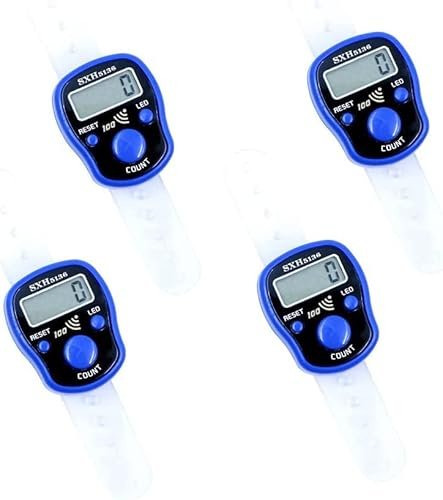 Fasizi 4 st mini stygn markör rad fingerräknare LCD-skärm elektronisk digital räknare