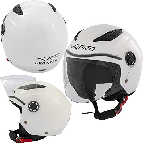 Casco Scooter Moto Certificato ECE 22 06 Bambino Ragazzo Protettivo Bianco M