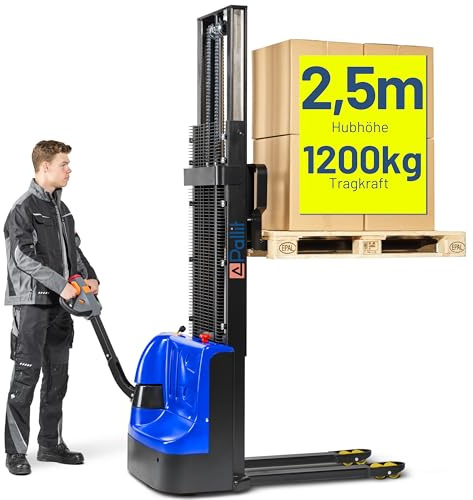Pallit Carrello elevatore elettrico BUDGET-S | altezza di sollevamento 2500 mm | portata 1200 kg | incl. 2 batterie