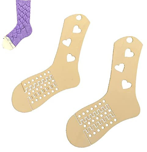 CHENNAN 1 paio di calzini in legno Bloccante per calzini dimensioni regolabili calze in legno fai da te modello calzino in legno calze per lavori a maglia per amanti del artigianato modello (Amore)