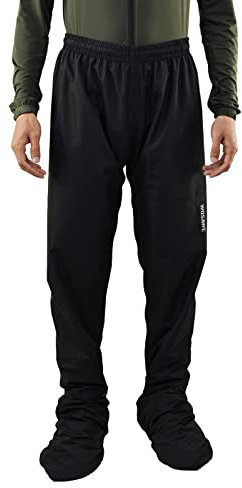 WOSAWE Regenhose Herren Damen wasserdichte Radfahren Wanderhose Atmungsaktiv Leichte Überziehhose Winddicht Trekkinghose (Schwarz, XL)