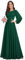 Ever-Pretty Robe Demoiselle d'honneur Femme Longue Manches Longues Col Rond Mousseline Chic Vert Foncé 54