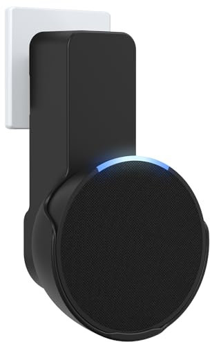 Maxonar Soporte de Pared, Diseño Que Ahorra Espacio, Gestión Integrada de Cables, No Requiere Taladro, Compatible con Altavoz Pop y Google Nest, Negro (Solo Soporte)