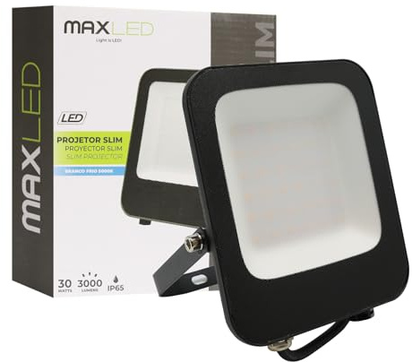 Maxled, Light is Led! Focos LED Exterior 30W Foco Proyector 5000K Blanco Frío 3000LM IP65 Impermeable Floodlight para Casa Garaje Patio Terraza Jardín Cancha Fachada Jardineras Colgar Árbol Local