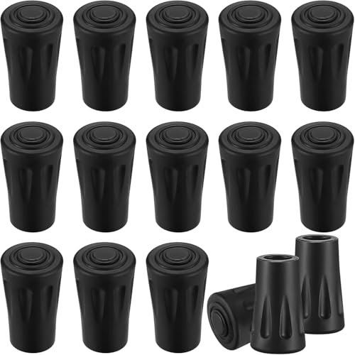 8 Piezas Puntas de Goma para Bastones de Marcha Nórdicos, Punta Caña de Caminar, Tapones Puntas de Goma de Protección Repuestos para Bastones de Trekking Caminar