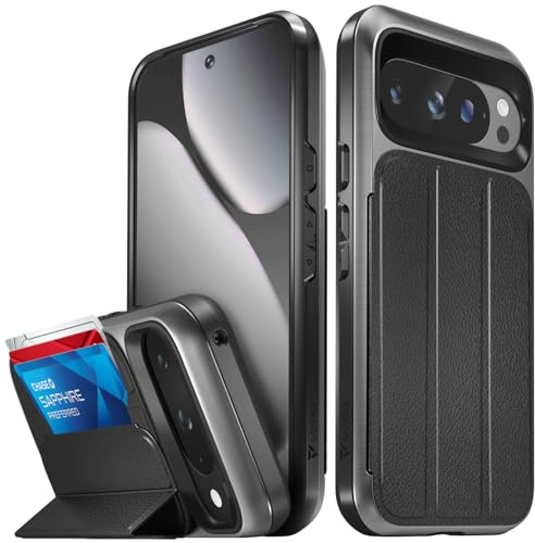 VENA vCommute for Google Pixel 10 Pro XL (2025) Wallet Case, [Military Grade Drop Protection] Flip Leather Cover Slot Card Holder with Kickstand - Black
