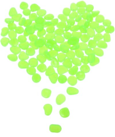 UPKOCH 100Pcs Glowing Aquarium Pebbles Green Decorative Stones for Freshwater Saltwater Fish Tanks Compact Luminous Gravel for Planters Ponds Fountains and Craft Landscaping