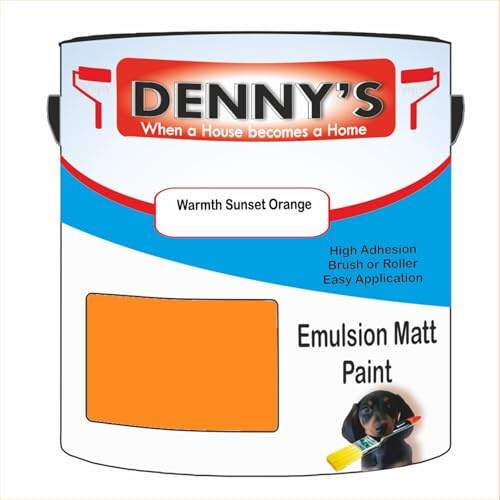 Premium Interior Wall & Ceiling Emulsion Paint – Warmth Sunset Orange – Rich Matt Finish, Durable & Washable, Low Odour, Ideal for Living Rooms, Bedrooms & Hallways (250ML Tin)