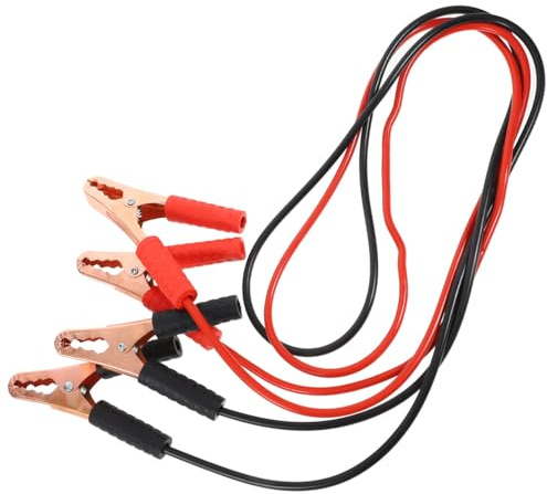 TOGEVAL Cavi di Avviamento per Batteria Auto, 1 Paio, Neri, Robusti, Riutilizzabili, Pinze in Rame e Plastica per Intervento Stradale