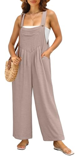 IWOLLENCE Dungarees for Women UK Summer Jumpsuits Playsuit Overalls Pregnancy Maternity Loose Casual Holiday Wear with Side Pockets Adjustable Straps