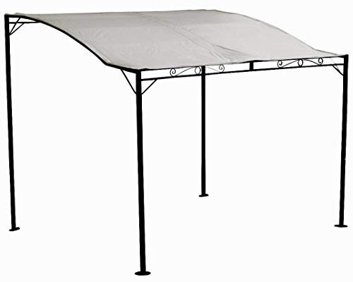 ALEOS. Wand Anbau Pavillon 3 x 2,5 Meter mit Dach 100% wasserdicht UV30+, Farbe:Cremeweiss