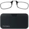 ThinOptics Reading Glasses 1.50 Black Frames With Universal Pod Compact Case - No Temple Armless Readers 1.50 Strength With Flex-Fit Technology