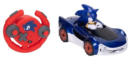 Sonic The Hedgehog – JAKKS Pacific – Radiostyrd Sonic Drift-bil med ljuseffekter och LED – Officiell SEGA-licens – Interaktiv fjärrstyrd leksak för Sonic-fans i alla åldrar