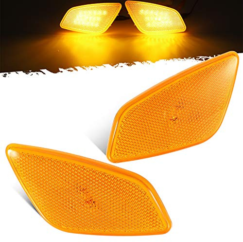 Partsam Driver and Passenger Side Marker Lights Lamps Assembly Compatible with Wrangler TJ 1997-2006 Park Turn Signal Corner Lights Lamps Left & Right 55155629AC 55155628AC
