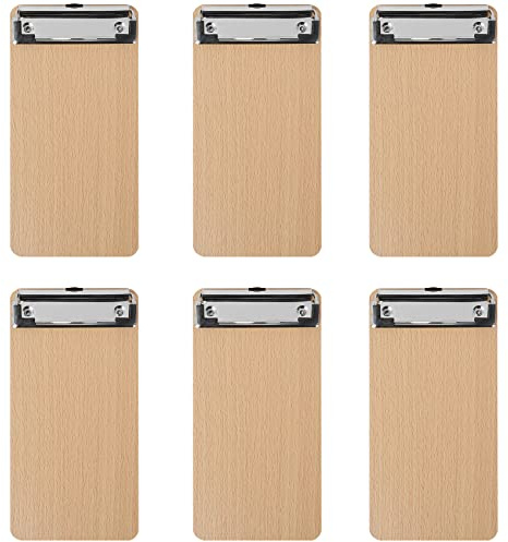BOMKEE Lot de 6 mini porte-blocs en bois A6 avec trou de suspension dissimulé pour hôtel, bar, pub, restaurant