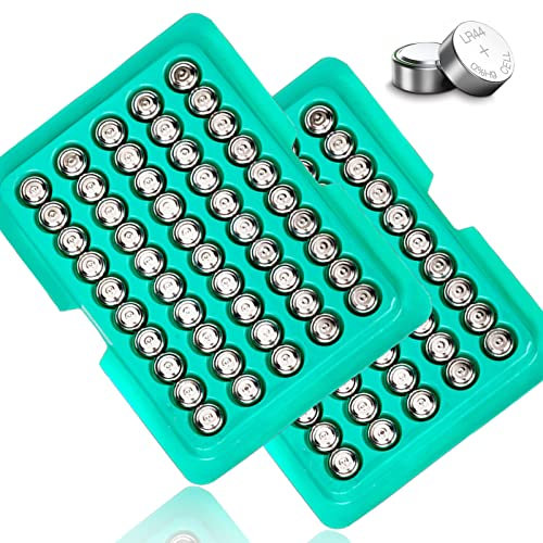 Alkaline Button Cell Batteries LR44 SR44 AG13 1.5V Coin Cell for Watches Long Lasting 100-Pack 303 SR1154 357A L1154 SR1144 Battery