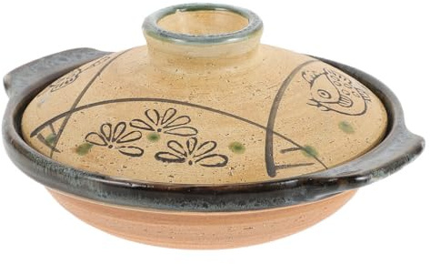 Hemoton Ceramic Casserole Pot 7.99 X 6.88 X 3.54 in Japanese Clay Pot
