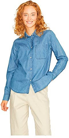 JJXX Jack & Jones Women's Jxcora Regular Chambray Shirt Noos Blouse, Light Blue (Light Blue Denim), L