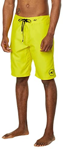 O'NEILL Men's 21 Inch Solid Boardshorts - Water Resistant Swim Trunks for Men with Quick Dry Stretch Fabric and Pockets,Yellow-40