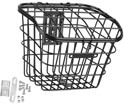 F Fityle Cesta para Bicicleta, Cesta de Almacenamiento para Manillar Delantero de Bicicleta con Tapa, Cesta Colgante para Perros para Viajes, Bicicletas de, Negro