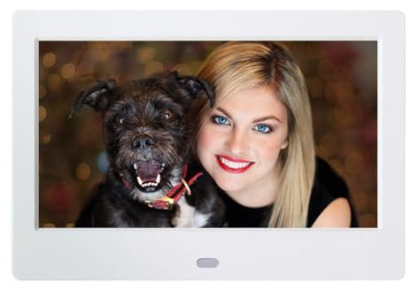 Sunmeit Cornice per Foto Digitale HD da 7 Pollici 800x480 LED Smart Album Fotografico Elettronico Cornice per Foto LCD con - Spina UE B