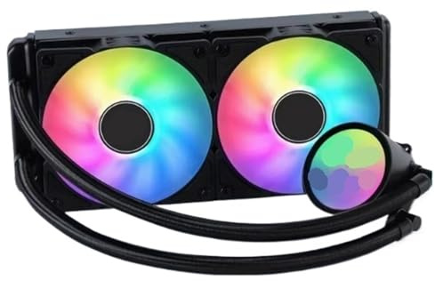 All-In-One Liquid Cooler 12V PC Gaming CPU Radiator Fans 120/240/360mm Water Cooling Radiator Aluminum & Copper Heatsink(240 ARGB Black)