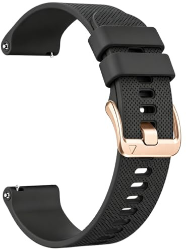 Aurrain Silikon klockarmband för 18mm 19mm 20mm 22mm,unisex mjukt sportersättningsarmband.kompatibel Garmin/Galaxy/Amazfit/Huawei.