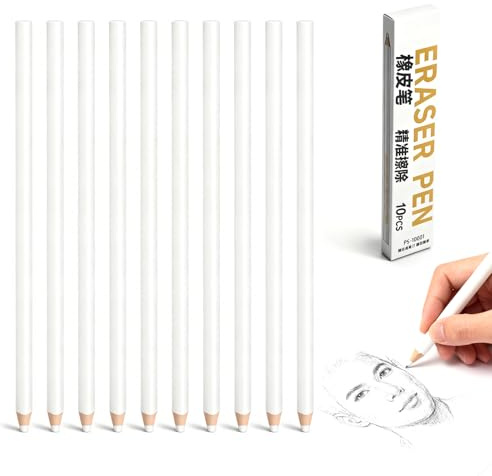 10 Pezzi Gomma Matita, Facile da Trasportare e Tenere in Mano, Gomma Penna con Precisione per Schizzi, Illustrazioni Colorate e Disegni a Carbone per Artisti e Principianti