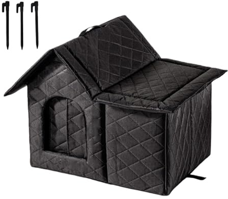 Caseta para Gatos de Exterior, Cama para Perros, Refugio para para Granero O Garaje.