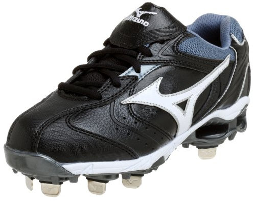Mizuno Dam 9 Spike Double Play Plus Softball Cleat, Svart vit, 43 EU
