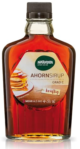 Naturata Ahorn-Sirup 375ml I Grad C, kräftiger 100% reiner kanadischer Ahorn-Sirup I Natürlich, Vegan & Bio I Perfekt für Pfannkuchen, Desserts & Süßspeisen I Nachhaltige Premium Bio-Qualität