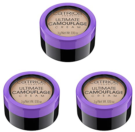 Catrice Ultimate Camouflage Cream, correttore in crema, stick coprente, trucco, non comedogenico, confezione da 3 (3x3 g), n. 020 N Light Beige