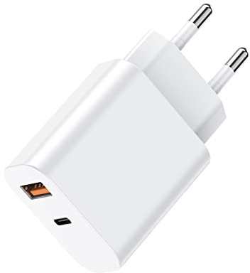 MULTIM 20W Caricatore USB A e USB C PD 3.0 QC 3.0 Charger per I Phone 16 15 14/13 / 12/11 / 11 Pro Max/XS Max/XR/X Xiaomi Huawei Samsung Galaxy Adattatore Caricabatteria