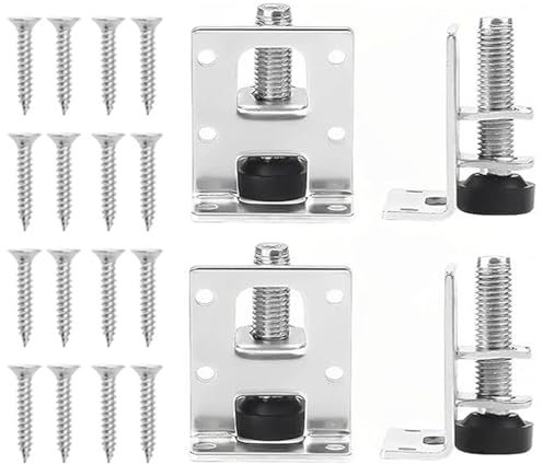 4 Stück Robuste Möbelbein-Nivellierer, Sockelleisten-Befestigungen, Edelstahl Möbelfüße Höhenverstellbare, Regale Verstellbare Nivellierfüße, Für Möbel, Tisch, Schränke, Werkbank, Regale (M10*55mm).