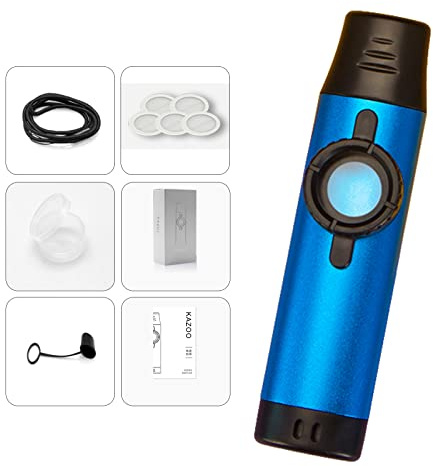 BaoFufc Kazoo Kazoo professionale in lega di metallo, kazoo, strumento a fiato in legno, kazoo, diaframma, bocca, strumento musicale, kazoo, kazoo, kazoo, in metallo, per bambini e adulti, blu
