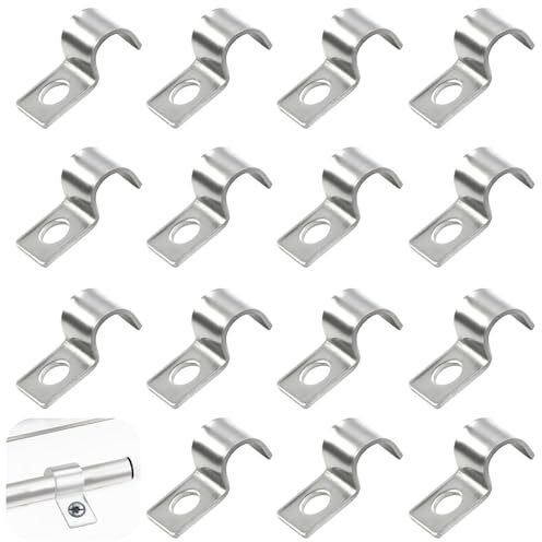 TenaLucy 50 Stück Metallkabelschellen,8mm Befestigungsschelle Kabelschellen zum Schrauben Einzelloch Metall Rohrschellen U-Rohrschellen Rohrbefestigung Kabelhalter Schraubbar Metall Kabelschellen