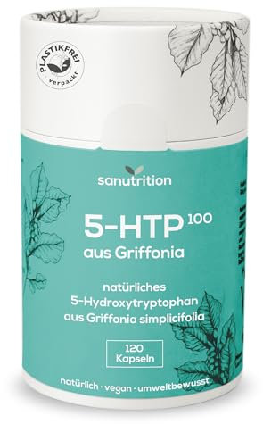 Griffonia 100 | 120 capsule vegane | booster di umore | estratto di Griffonia (30% 5-idrossitriptofano) | formazione di serotonina | con magnesio e vitamina B6 | scatola di carta sostenibile