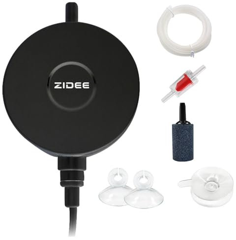 GuKKK Aquarium Luftpumpe, Nano Silent Mini Sauerstoffpumpe mit Rückschlagventil, 33dB 1,5W Sauerstoffpumpe mit Luftstein, für Fischbecken und Nanoaquarien