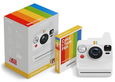 Fotocamera istantanea Polaroid Now+ Generazione 3 + Confezione di pellicole 8 foto, colore: Bianco