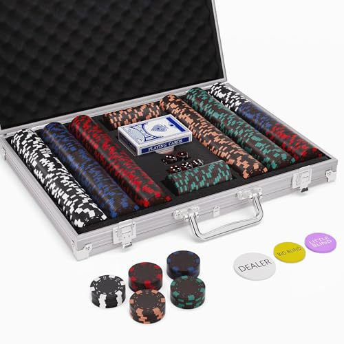 500 Pcs Black Poker Chips Set Casino Chips Blackjack 11.5 Grams Poker Chip Sets Texas Hold'em Poker Set Case Gambing Poler Chips Card Game Black Jack Poker Night