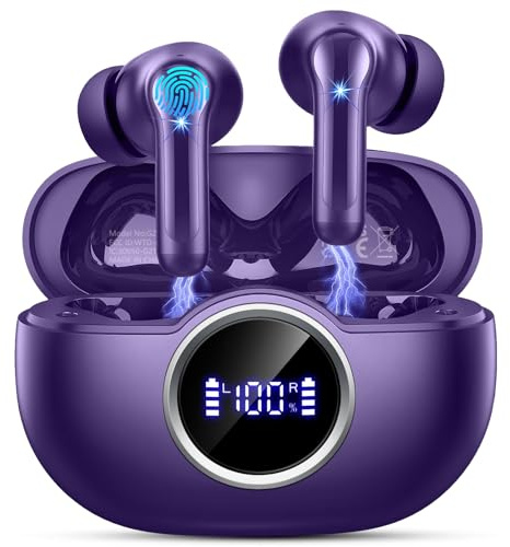 Rinsmola Wireless Earbuds, 2025 Bluetooth 5.4 Headphones in Ear with 4 ENC Mic, 6D Deep Bass Ear Buds Stereo Wireless Headphones Noise Cancelling Bluetooth Earphones 36H Playtime, IP7 Waterproof/USB-C