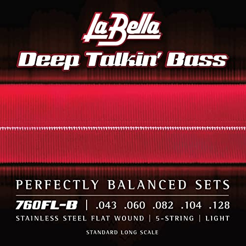 La Bella 760FL-B platt sår bas strängar set 43/128