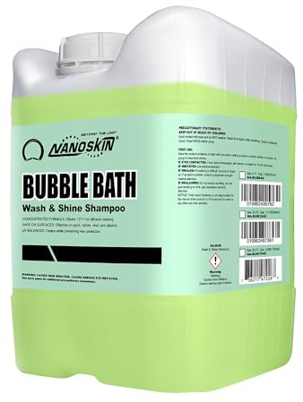 Nanoskin BUBBLE BATH Foaming Car Wash Shampoo 5 Gallons - Works with Foam Cannon, Foam Gun, Bucket Washes, Car Soap for Pressure Washer | For Car, Truck, Motorcycle, RV & More | Green Apple Scented