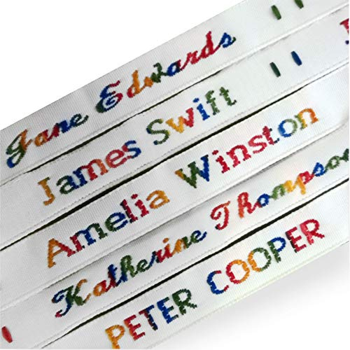 288 Woven Name Tapes/Labels/Name Tags for School Uniform, Nursing Homes, Workwear - Multi-Colour (288)