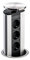 Evoline®Port 2 Edelstahl, Deckel Silber Kunstsoff-3 Schukosteckdosen mit Push-Funktion