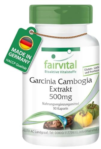 Fairvital | Garcinia Cambogia Fruchtextrakt - 90 Kapseln - 1500mg pro Tagesdosis - HOCHDOSIERT mit 60% Hydroxycitronensäure - VEGAN