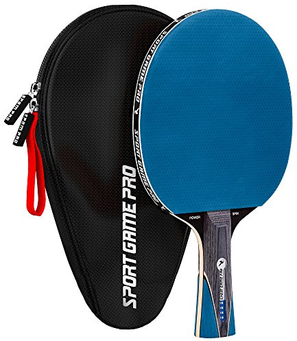 Ping Pong Paddle with Killer Spin + Case for Free - Professional Table Tennis Racket for Beginner and Advanced Players - Improve Your Ping Pong Skills with JT Ping Pong Paddle Set (Blue)