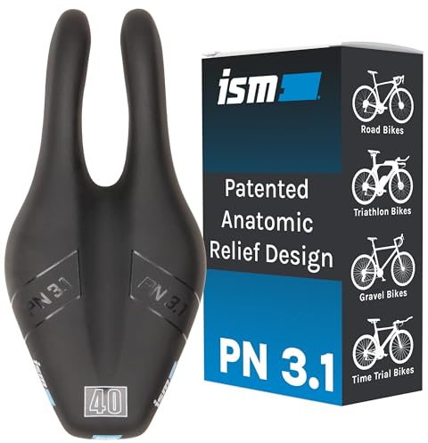 ISM PN 3.1 Padded Road Bike Saddle - Professionally Designed Noseless Bicycle Seat for Road, Time Trial, Triathlon, and Gravel Bikes - Performance Road Bike Seat for Reduced Numbness and Leg Clearance