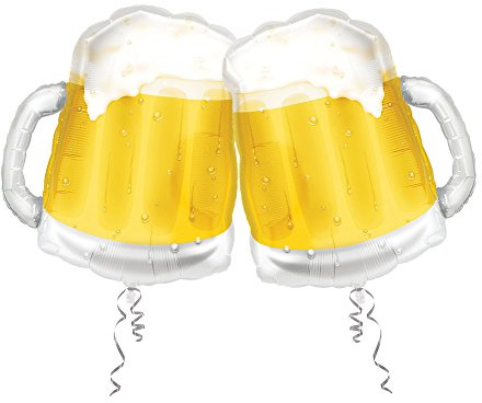 Artisan Owl Set of 2 Foaming Beer Mug 23 Foil Party Balloons for Birthday, Oktoberfest, and Celebrations